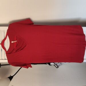 Red short sleeved shirt